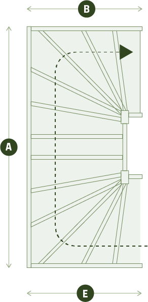 Dubbelkwart trap
